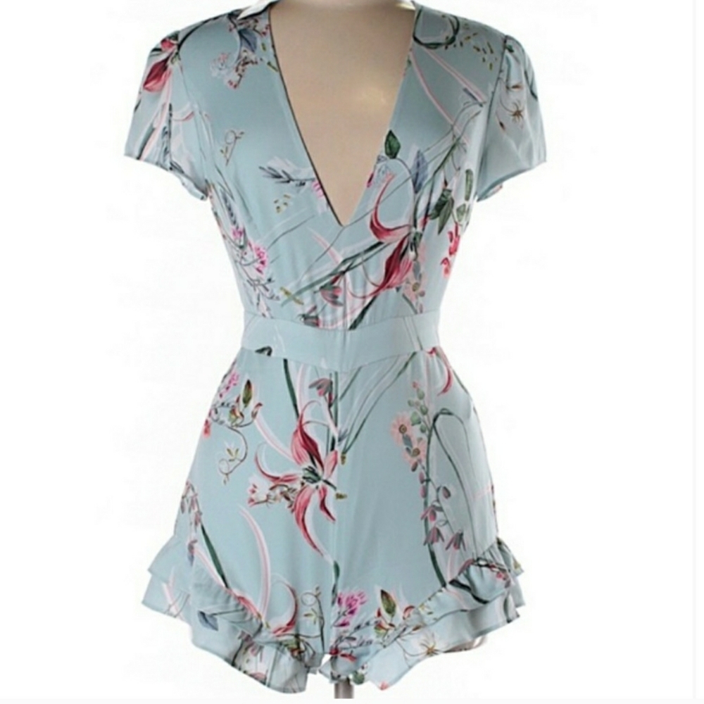 Bebe size 10 floral ruffle romper